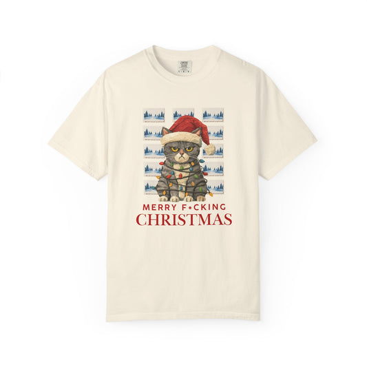 Grumpy Christmas Cat Holiday Tee