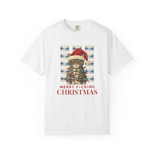 Grumpy Christmas Cat Holiday Tee